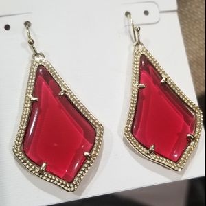 Custom Kendra Scott Berry Glass Red Alex Earrings Kite Shaped